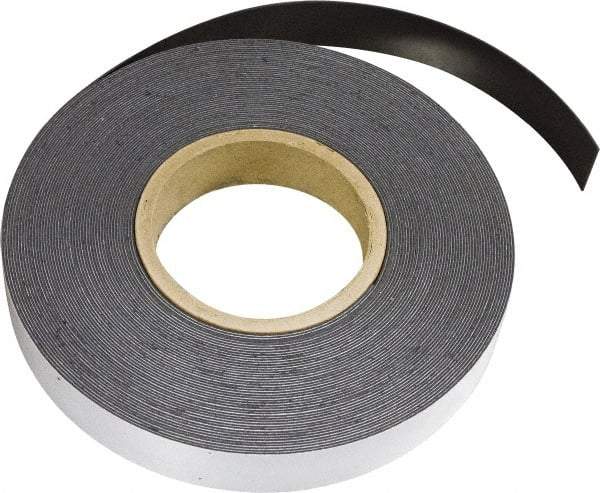 Mag-Mate - 600" Long x 3" Wide x 1/8" Thick Flexible Magnetic Strip - 42 Lb Max Pull Force, 24 Linear Ft/Lb Magnetic Pull Force, Adhesive Back, Dark Brown - Apex Tool & Supply