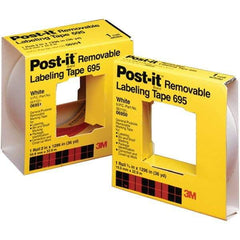 3M - 2" Wide x 36 yds Long, 695 Box Sealing & Label Protection Tape - White - Apex Tool & Supply