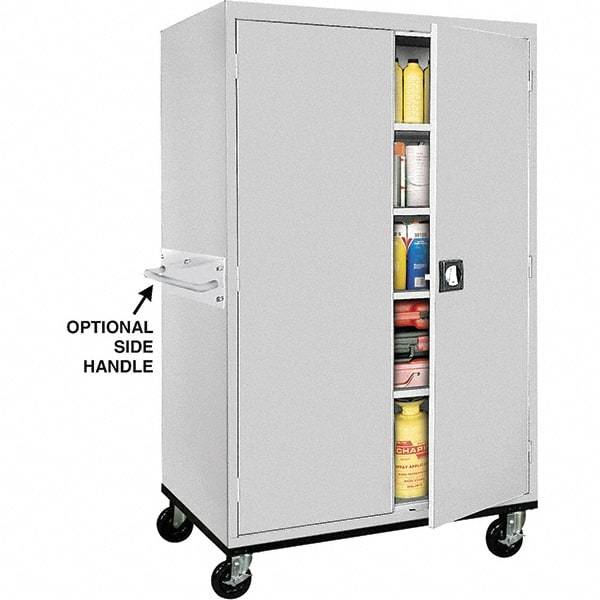 Sandusky Lee - 5 Shelf Mobile Storage Cabinet - Steel, 46" Wide x 24" Deep x 72" High, Dove Gray - Apex Tool & Supply
