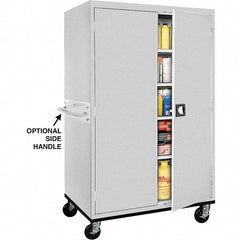 Sandusky Lee - 5 Shelf Mobile Storage Cabinet - Steel, 46" Wide x 24" Deep x 72" High, Dove Gray - Apex Tool & Supply