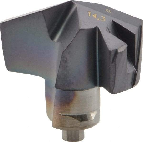 Iscar - Series ICP-2M, 0.563" Diam Grade IC908 140° Replaceable Drill Tip - Carbide, TiAlN Finish, 14 Seat Size, Through Coolant - Apex Tool & Supply