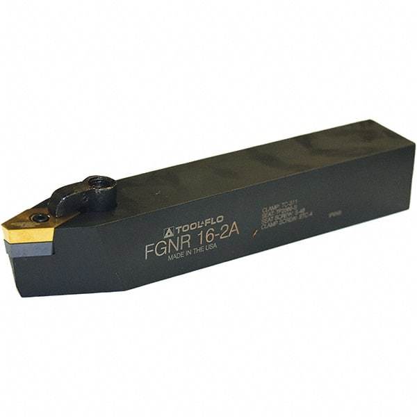 Tool-Flo - FGNR, Right Hand, Indexable Grooving Tool Holder - PGN 7A Insert Compatibility, 1" Shank Height, 1" Shank Width, 6" OAL - Apex Tool & Supply
