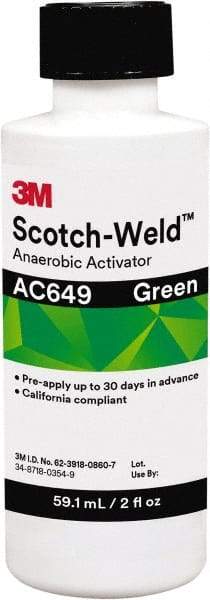 3M - 2 Fl Oz, Green Adhesive Activator - For Use with Threadlockers, Pipe Sealants, Retaining Compounds, Gasket Makers - Apex Tool & Supply
