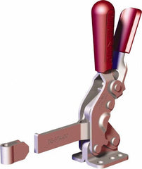 De-Sta-Co - 1,000 Lb Holding Capacity, Vertical Handle, Manual Hold Down Toggle Clamp - 64° Handle Movement, 76° Bar Opening, Solid Bar, Flanged Base, Carbon Steel - Apex Tool & Supply