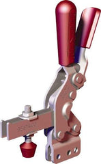 De-Sta-Co - 1,000 Lb Holding Capacity, Vertical Handle, Manual Hold Down Toggle Clamp - 64° Handle Movement, 76° Bar Opening, U-Bar, Straight Base, Carbon Steel - Apex Tool & Supply