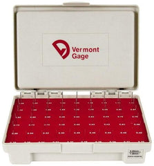 Vermont Gage - 55 Piece, 0.2-1.28 mm Diameter Plug and Pin Gage Set - Minus 0.01 mm Tolerance, Class ZZ - Apex Tool & Supply