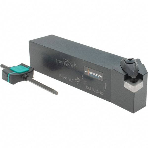 Walter - DCLN, Left Hand Cut, 1-1/4" Shank Height x 1-1/4" Shank Width, Negative Rake Indexable Turning Toolholder - 6" OAL, CN.. 43.., CN..1204.. Insert Compatibility, Series Walter Turn - Apex Tool & Supply