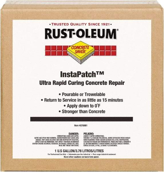 Rust-Oleum - 1 Gal Bottle Concrete Repair/Resurfacing - Gray, 230 Sq Ft Coverage, Polyethylene - Apex Tool & Supply