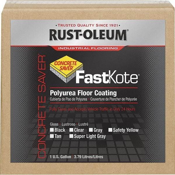 Rust-Oleum - 1 Gal Safety Yellow Gloss Finish Floor Coating - 400 Sq Ft per Gal, Interior/Exterior, <50 gL VOC Compliance - Apex Tool & Supply
