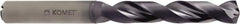 Komet - 3.5mm 140° Solid Carbide Jobber Drill - TiAlN Finish, Right Hand Cut, Spiral Flute, Straight Shank, 66mm OAL - Apex Tool & Supply