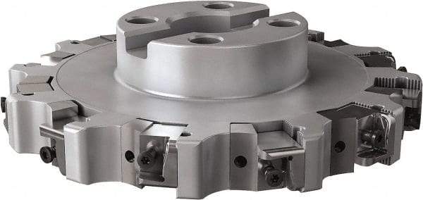 Seco - Shell Mount Connection, 1.024" Cutting Width, 2.209" Depth of Cut, 8" Cutter Diam, 1-1/2" Hole Diam, 6 Tooth Indexable Slotting Cutter - R335.25 Toolholder, XNHQ, LNHQ Insert, Right Hand Cutting Direction - Apex Tool & Supply