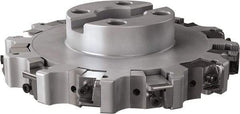Seco - Shell Mount Connection, 1.024" Cutting Width, 2.209" Depth of Cut, 8" Cutter Diam, 1-1/2" Hole Diam, 6 Tooth Indexable Slotting Cutter - R335.25 Toolholder, XNHQ, LNHQ Insert, Right Hand Cutting Direction - Apex Tool & Supply