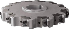 Seco - Arbor Hole Connection, 0.63" Cutting Width, 2.492" Depth of Cut, 200mm Cutter Diam, 1.9685" Hole Diam, 12 Tooth Indexable Slotting Cutter - 335.25 Toolholder, XNHQ, LNHQ Insert, Right Hand Cutting Direction - Apex Tool & Supply