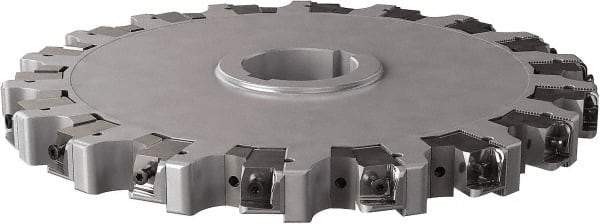 Seco - Arbor Hole Connection, 0.63" Cutting Width, 4.413" Depth of Cut, 12" Cutter Diam, 2" Hole Diam, 18 Tooth Indexable Slotting Cutter - 335.25 Toolholder, XNHQ, LNHQ Insert, Right Hand Cutting Direction - Apex Tool & Supply