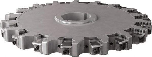 Seco - Arbor Hole Connection, 0.63" Cutting Width, 4.461" Depth of Cut, 315mm Cutter Diam, 2.3622" Hole Diam, 18 Tooth Indexable Slotting Cutter - 335.25 Toolholder, XNHQ, LNHQ Insert, Right Hand Cutting Direction - Apex Tool & Supply