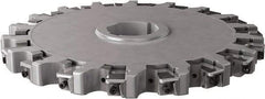 Seco - Arbor Hole Connection, 0.63" Cutting Width, 4.413" Depth of Cut, 12" Cutter Diam, 2" Hole Diam, 18 Tooth Indexable Slotting Cutter - 335.25 Toolholder, XNHQ, LNHQ Insert, Right Hand Cutting Direction - Apex Tool & Supply