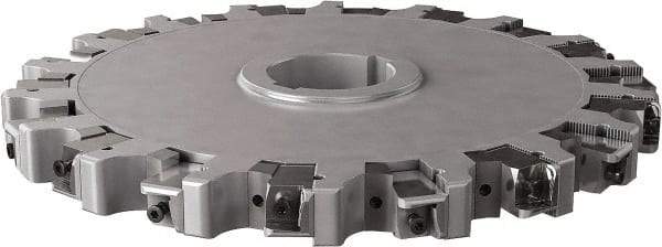 Seco - Arbor Hole Connection, 1.26" Cutting Width, 4.413" Depth of Cut, 12" Cutter Diam, 2" Hole Diam, 9 Tooth Indexable Slotting Cutter - 335.25 Toolholder, XNHQ, LNHQ Insert, Right Hand Cutting Direction - Apex Tool & Supply