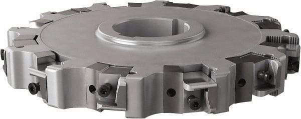 Seco - Arbor Hole Connection, 1.26" Cutting Width, 2.492" Depth of Cut, 200mm Cutter Diam, 1.9685" Hole Diam, 6 Tooth Indexable Slotting Cutter - 335.25 Toolholder, XNHQ, LNHQ Insert, Right Hand Cutting Direction - Apex Tool & Supply
