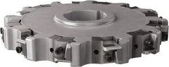 Seco - Arbor Hole Connection, 1.26" Cutting Width, 2.492" Depth of Cut, 200mm Cutter Diam, 1.9685" Hole Diam, 6 Tooth Indexable Slotting Cutter - 335.25 Toolholder, XNHQ, LNHQ Insert, Right Hand Cutting Direction - Apex Tool & Supply