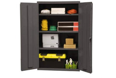 Durham - 3 Shelf Locking Storage Cabinet - Steel, 36" Wide x 18" Deep x 60" High, Gray - Apex Tool & Supply