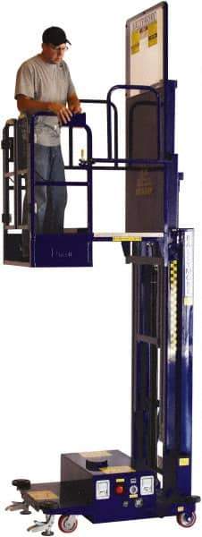 Ballymore - 650 Lb Capacity, 186" Lift Height, Battery Operated Power Stocker Lift with Safety Sensor - 186" Lift Height, Battery Operated - Apex Tool & Supply