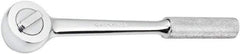 SK - 1/2" Drive Round Head Ratchet - Full Polish Chrome Finish, 10-1/2" OAL, 50 Gear Teeth, Full Polished Knurled Handle, Reversible Head - Apex Tool & Supply