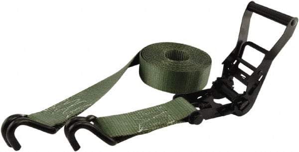Erickson Manufacturing - 25' Long x 2" Wide, 10,000 Lb Basket Capacity, Polyester & Steel Web Sling - Green - Apex Tool & Supply