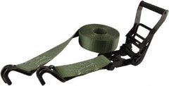 Erickson Manufacturing - 25' Long x 2" Wide, 10,000 Lb Basket Capacity, Polyester & Steel Web Sling - Green - Apex Tool & Supply