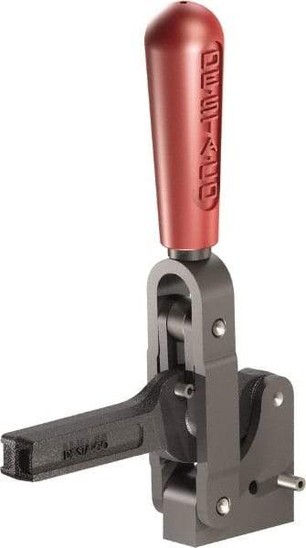 De-Sta-Co - 1,601 Lb Holding Capacity, Vertical Handle, Manual Hold Down Toggle Clamp - 71° Handle Movement, 132° Bar Opening, Solid Bar, Solid Base, Oxide Finish, Forged Alloy Steel - Apex Tool & Supply