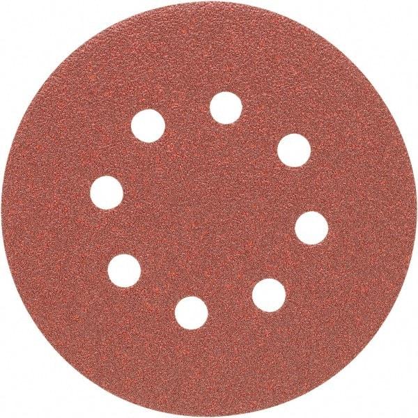 Porter-Cable - 5" Diam, 180 Grit Zirconia Alumina Adhesive PSA Disc - Very Fine Grade, Tan, C Weighted Backing, Flexible, 13,000 Max RPM - Apex Tool & Supply