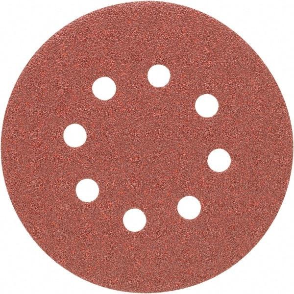 Porter-Cable - 5" Diam, 60 Grit Zirconia Alumina Adhesive PSA Disc - Medium Grade, Tan, C Weighted Backing, Flexible, 13,000 Max RPM - Apex Tool & Supply