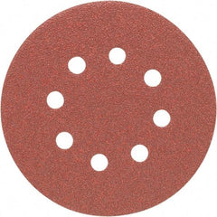 Porter-Cable - 5" Diam, 60 Grit Zirconia Alumina Adhesive PSA Disc - Medium Grade, Tan, C Weighted Backing, Flexible, 13,000 Max RPM - Apex Tool & Supply