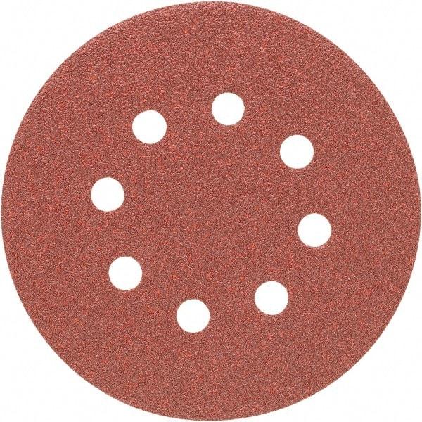 Porter-Cable - 5" Diam, 180 Grit Aluminum Oxide Adhesive PSA Disc - Very Fine Grade, Tan, C Weighted Backing, Flexible, 13,000 Max RPM - Apex Tool & Supply