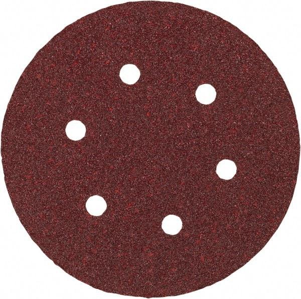 Porter-Cable - 6" Diam, 180 Grit Aluminum Oxide Adhesive PSA Disc - Very Fine Grade, Tan, C Weighted Backing, Flexible, 13,000 Max RPM - Apex Tool & Supply