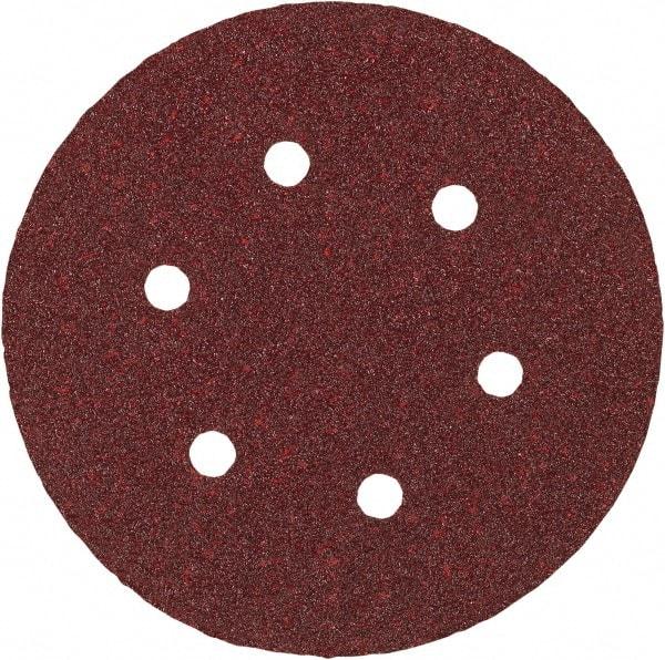Porter-Cable - 6" Diam, 40 Grit Aluminum Oxide Adhesive PSA Disc - Coarse Grade, Tan, C Weighted Backing, Flexible, 13,000 Max RPM - Apex Tool & Supply