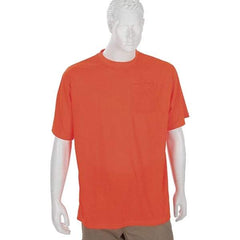 Ergodyne - Size 4XL, Orange, High Visibility, Short Sleeve T-Pocket, - 1 Pocket, Polyester - Apex Tool & Supply