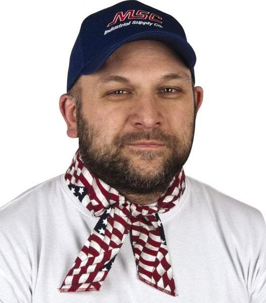 Ergodyne - Size Universal Cooling Headband - Terry Cloth, Blue, Red & White, Flag Pattern - Apex Tool & Supply