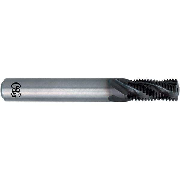 OSG - 5/8-11 UNC, 0.43" Cutting Diam, 5 Flute, Solid Carbide Helical Flute Thread Mill - External Thread, 1" LOC, 4" OAL, 1/2" Shank Diam - Apex Tool & Supply