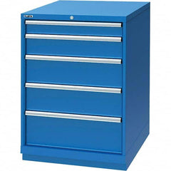 LISTA - 5 Drawer, 60 Compartment Bright Blue Steel Modular Storage Cabinet - Apex Tool & Supply