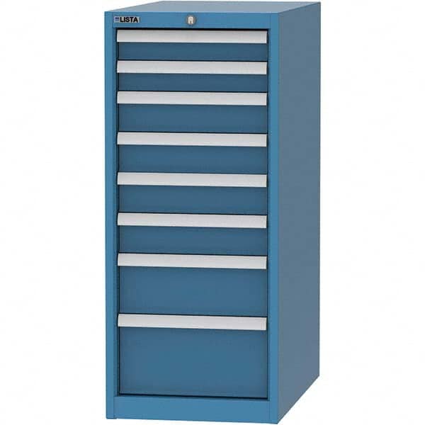 LISTA - 8 Drawer, 45 Compartment Bright Blue Steel Modular Storage Cabinet - Apex Tool & Supply