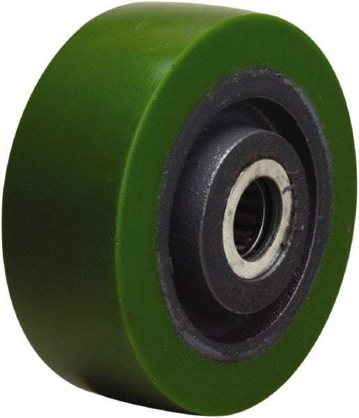 Hamilton - 4 Inch Diameter x 1-1/2 Inch Wide, Polyurethane on Cast Iron Caster Wheel - 675 Lb. Capacity, 1-5/8 Inch Hub Length, 1/2 Inch Axle Diameter, Straight Roller Bearing - Apex Tool & Supply