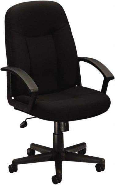 Basyx - 44" High Executive High Back Swivel Tilt Chair - 26" Wide x 33-1/2" Deep, 100% Polyester Seat, Black - Apex Tool & Supply