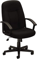 Basyx - 44" High Executive High Back Swivel Tilt Chair - 26" Wide x 33-1/2" Deep, 100% Polyester Seat, Black - Apex Tool & Supply