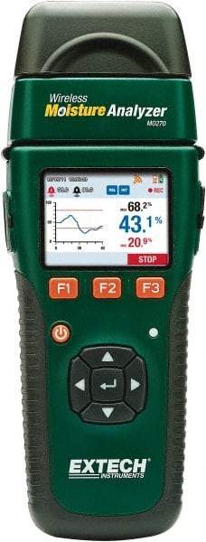 Extech - 32 to 122°F Operating Temp, Moisture Meter - LCD Display - Apex Tool & Supply