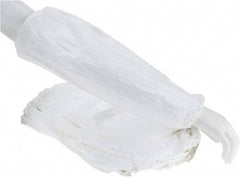 Dupont - Size Universal, White Tyvek Disposable Sleeve - 18" Long Sleeve, Elastic Opening at Both Ends - Apex Tool & Supply