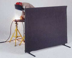 Singer Safety - 8 Ft. Wide x 6 Ft. High, 14 mil Thick Transparent Vinyl Portable Welding Screen Kit - Gray - Apex Tool & Supply