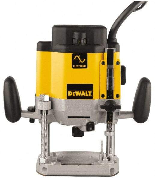 DeWALT - 8,000 to 22,000 RPM, 3 HP, 15 Amp, Plunge Base Electric Router - 1/4 and 1/2 Inch Collet - Apex Tool & Supply