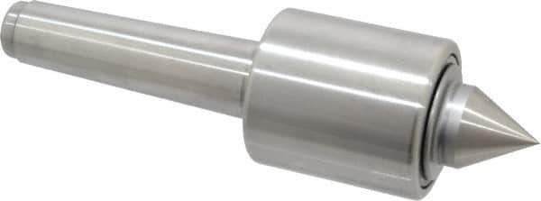 Made in USA - MT4 Taper Shank, 2-1/2" Head Diam 2,890 Lb Capacity Live Center - 2-11/16" Head Length, 1-1/4" Point Diam, 1-1/2" Point Len, 8-5/8" OAL, Standard Point - Apex Tool & Supply