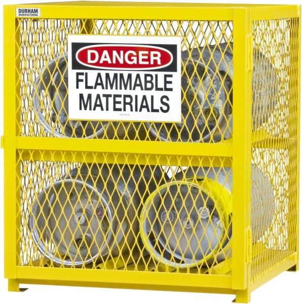 Durham - 1 Shelf Gas Cylinder Storage Cabinet - Steel, 30" Wide x 30" Deep x 35" High - Apex Tool & Supply