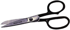 Heritage Cutlery - 5" LOC, 9-1/2" OAL Chrome Plated Standard Shears - Right Hand, Metal Straight Handle, For General Purpose Use - Apex Tool & Supply